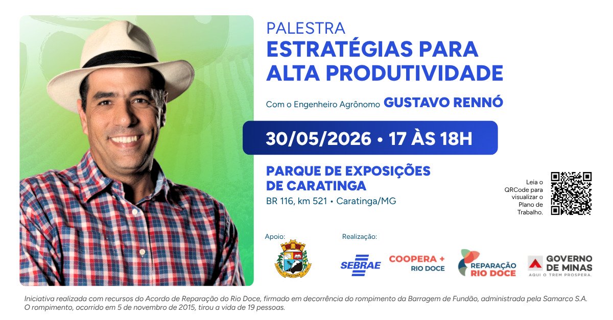 Palestra sobre alta produtividade integra programação da 1ª Festa do Café